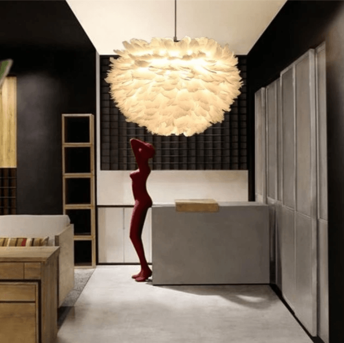 Fendi Unique Geometric Pendant with Feather Accents