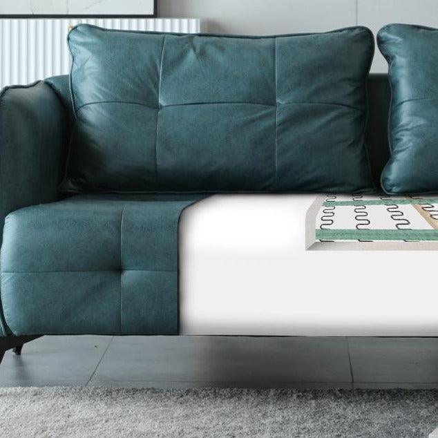 Gioele Faux Leather Square Arm Sofa