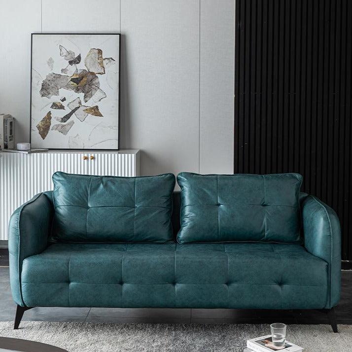 Gioele Faux Leather Square Arm Sofa
