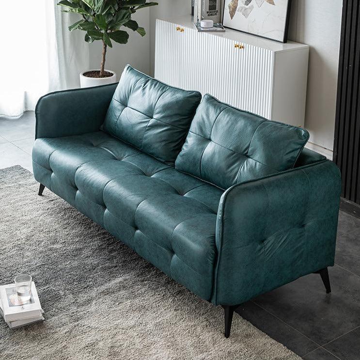 Gioele Faux Leather Square Arm Sofa