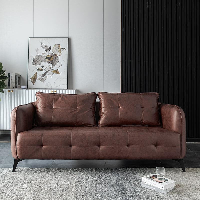 Gioele Faux Leather Square Arm Sofa