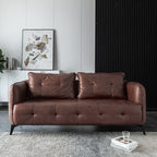 Gioele Faux Leather Square Arm Sofa