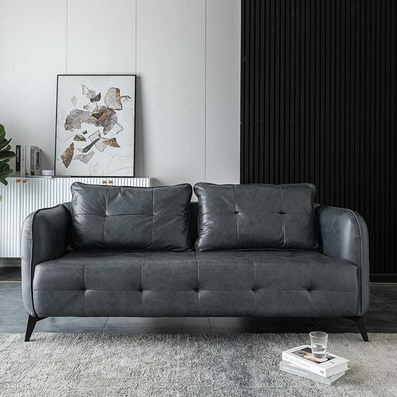 Gioele Faux Leather Square Arm Sofa