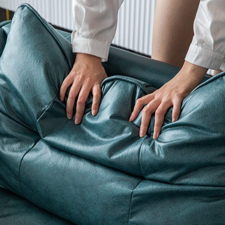 Gioele Faux Leather Square Arm Sofa