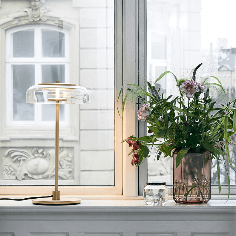 Keystone Glass Arched Lamp