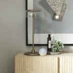 Keystone Glass Arched Lamp