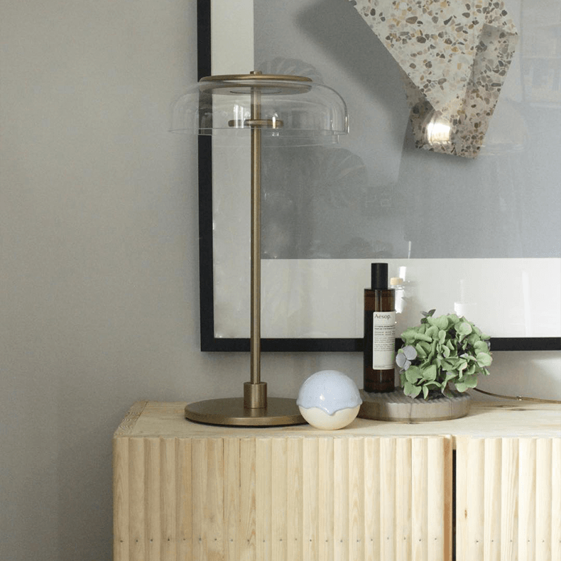 Keystone Glass Arched Lamp