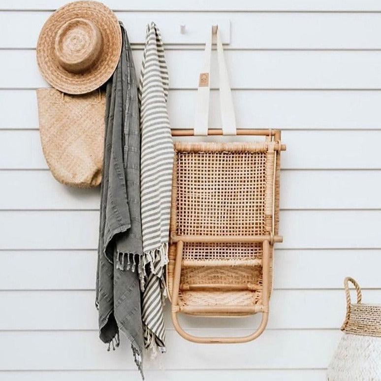 Nicollette Handmade Rattan Folding Deck Chair