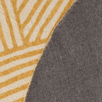 Round Geometric Yellow Area Rug