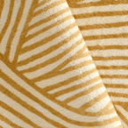 Round Geometric Yellow Area Rug